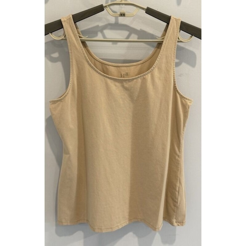 J Jill Tan Beige Perfect Tank Sleeveless Scoop Neck Stretch Size‎ L